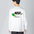 グラフィンのねぎ ネギ NEGI パロディ バックプリント ビッグシルエットロングスリーブTシャツ