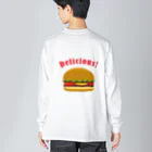 坂井暁子のハンバーガー002_backprint ビッグシルエットロングスリーブTシャツ