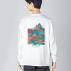 aokitaの【BLUE NORTH】ボルダーデザイン5 Big Long Sleeve T-Shirt