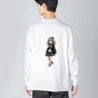 infinexus_dsgnのちびキャラ少女（Silver hair） ビッグシルエットロングスリーブTシャツ