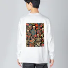 Skull sectionのドクロと花 Big Long Sleeve T-Shirt