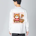 いろいろTOSIVOのピザでも食っとけや！ねこピザパーティーの開催です ビッグシルエットロングスリーブTシャツ