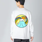 aloha_world_in_circleのjapan mount Fuji rainbow ビッグシルエットロングスリーブTシャツ