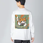 にゃんこーねこの飛び掛かる猫 Big Long Sleeve T-Shirt