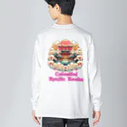 大江戸花火祭りのCelestial Ryujin Realm～天上の龍神社8 ビッグシルエットロングスリーブTシャツ