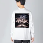 cray299の夜に輝く桜吹雪 ビッグシルエットロングスリーブTシャツ