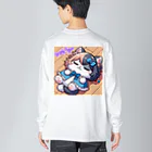 Lycoris Ant～リコリスアント～のりこりすにゃんと「半々にゃんと」 Big Long Sleeve T-Shirt