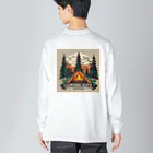 TM Designersの夕森キャンプファイヤー ビッグシルエットロングスリーブTシャツ
