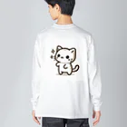 ayamomohidemiの可愛いねこちゃん ビッグシルエットロングスリーブTシャツ