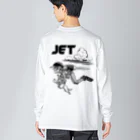 nidan-illustrationのhappy dog -JET- (black ink) Big Long Sleeve T-Shirt