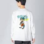 おふなさんのFishing boy ビッグシルエットロングスリーブTシャツ