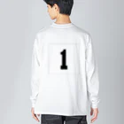 MKD3の野球:背番号1番、投手Tシャツ‼ ビッグシルエットロングスリーブTシャツ