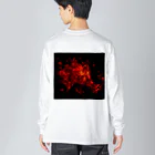 たまにはいいよねの焚火 루즈핏 롱 슬리브 티셔츠