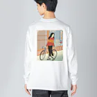 nidan-illustrationの"双輪車娘之圖會" 1-#2 Big Long Sleeve T-Shirt