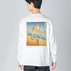 nidan-illustrationの"双輪車娘之圖會" 2-#2 ビッグシルエットロングスリーブTシャツ