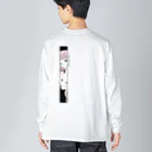 he bi ku chiのNozokimi(バックプリント） Big Long Sleeve T-Shirt