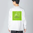 gk_Breath.のボックスロゴ。(Green) ビッグシルエットロングスリーブTシャツ