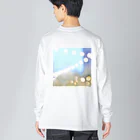 nanair_design (photo graphic)のRay series 01 光　ブルー　 Big Long Sleeve T-Shirt