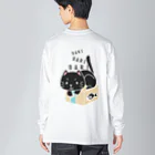 イラスト MONYAAT のバックプリント クロネコのバリバリバリー Big Long Sleeve T-Shirt