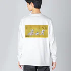 有明ガタァ商会の魚獣戯画〜第21紙〜ガタ相撲 ビッグシルエットロングスリーブTシャツ