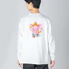 ミウラエツコのHAPPY PINK GANESH ビッグシルエットロングスリーブTシャツ