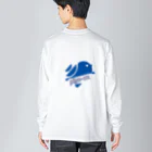 pige-onのロゴ青 Big Long Sleeve T-Shirt