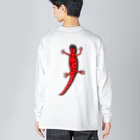 LalaHangeulのアカハライモリさん　文字無し バックプリント Big Long Sleeve T-Shirt