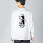 HermannStrasseのイラスト絵画 / フェルメールとフトアゴヒゲトカゲ：バックプリント Big Long Sleeve T-Shirt