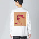 iＮUの威嚇する犬 ビッグシルエットロングスリーブTシャツ