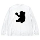 ラッキーアイテムの仲間たちのラッキーアイテムは黒猿です 루즈핏 롱 슬리브 티셔츠