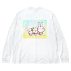 グッズショップKAZUの3匹電車ごっこけあうさ Big Long Sleeve T-Shirt