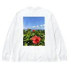 Ripples沖縄レジンアートの沖縄の海とハイビスカス Big Long Sleeve T-Shirt