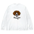 PLAYBULLのまめつぶビーグルくん Big Long Sleeve T-Shirt