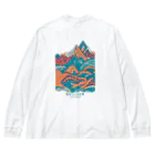 aokitaの【BLUE NORTH】ボルダーデザイン5 Big Long Sleeve T-Shirt