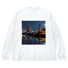 夜景ショップの夜景の綺麗な埠頭のグッズ Big Long Sleeve T-Shirt