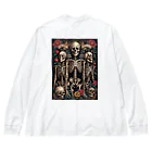 Skull sectionのドクロと薔薇 ビッグシルエットロングスリーブTシャツ