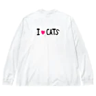 アニマル四字熟語の猫の「叫び」「THE　MEOW」 Big Long Sleeve T-Shirt