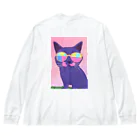 Mun! Official Storeのグラサン猫 Big Long Sleeve T-Shirt