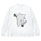 絵娯クリエイトのひのもとにゃんこ® 津軽三味線にゃんこ Big Long Sleeve T-Shirt