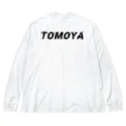 DJ TOMOYA ◢ ◤のロゴ　ブラック ビッグシルエットロングスリーブTシャツ