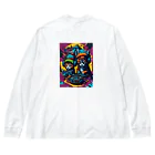 elelelのMusic cat Big Long Sleeve T-Shirt