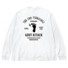 【SALE】Tシャツ★1,000円引きセール開催中！！！kg_shopの[★バック] GOUT ATTACK (文字ブラック) ビッグシルエットロングスリーブTシャツ