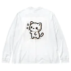 ayamomohidemiの可愛いねこちゃん ビッグシルエットロングスリーブTシャツ