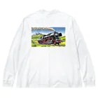 鉄道サークルNGO　レールの響きオリジナルズのSuper Express 峠SLVer ビッグシルエットロングスリーブTシャツ