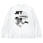 nidan-illustrationのhappy dog -JET- (black ink) Big Long Sleeve T-Shirt