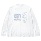 USAGI DESIGN -emi-のGroomingウサギ chobby. ビッグシルエットロングスリーブTシャツ