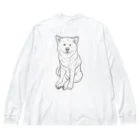 春風工房のZAZEN白秋田犬 ビッグシルエットロングスリーブTシャツ