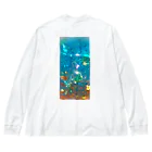 easygoing_dogのキラキラ（ネオンブルー） Big Long Sleeve T-Shirt