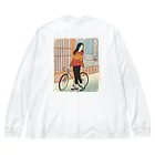 nidan-illustrationの"双輪車娘之圖會" 1-#2 Big Long Sleeve T-Shirt