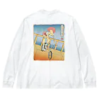 nidan-illustrationの"双輪車娘之圖會" 2-#2 Big Long Sleeve T-Shirt